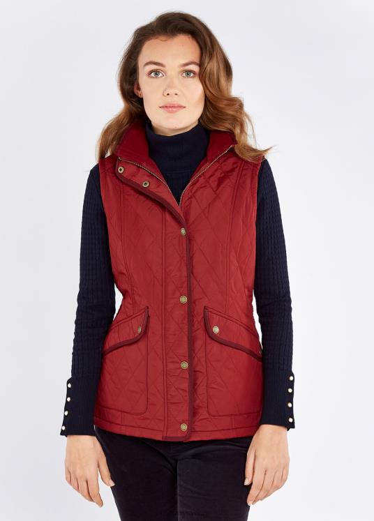 kvinnor clonmel quiltad gilet DPXF2710 Kläder rubin Dubarry