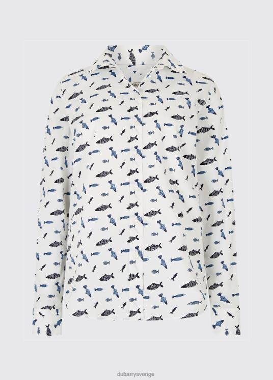 kvinnor skjorta med körsbärsblommor DPXF2158 Kläder vit Dubarry