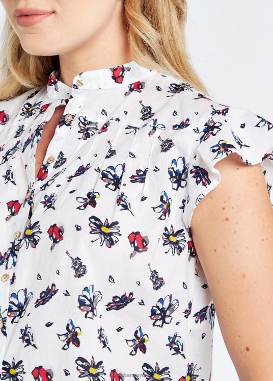 kvinnor vildare skjorta DPXF2779 Kläder vit multi Dubarry