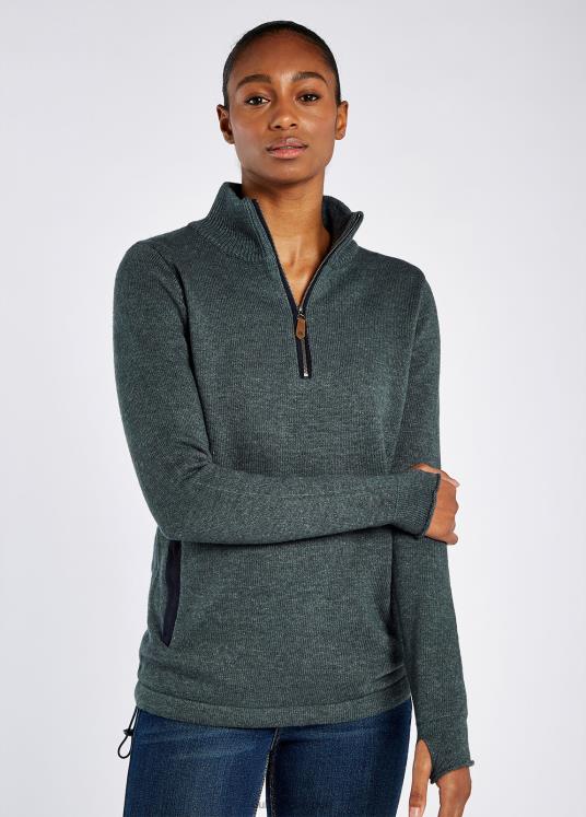 kvinnor morrisey tröja med dragkedja DPXF2545 Kläder mörk sten Dubarry