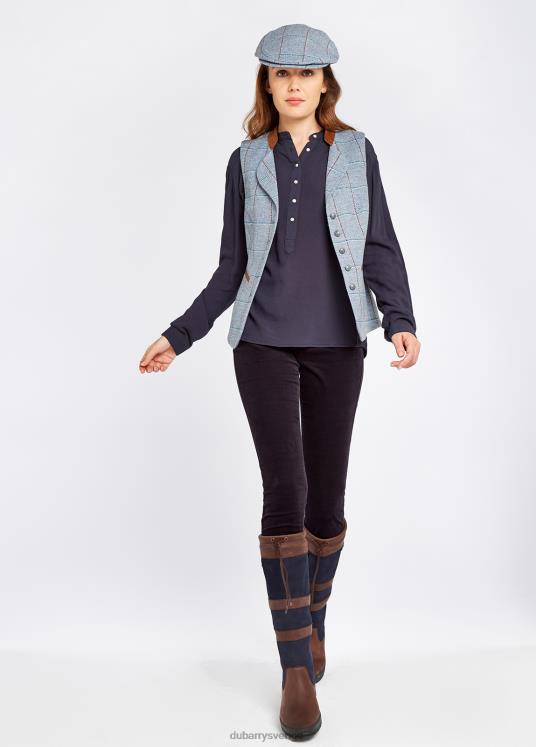 kvinnor spindelväst i tweed DPXF2635 Kläder blå ljung Dubarry