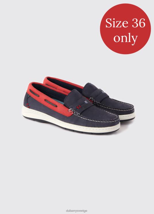 kvinnor havana däck skor DPXF2762 Skodon denim/röd Dubarry