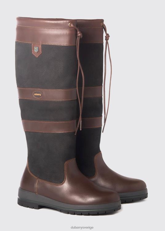 kvinnor galway countrystövel DPXF265 Skodon svart brun Dubarry