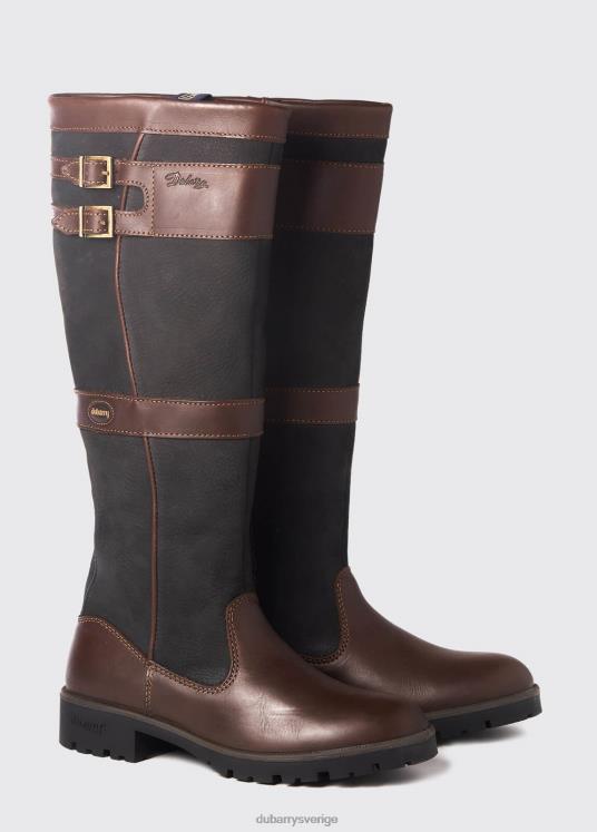 kvinnor longford countrystövel DPXF264 Skodon svart brun Dubarry