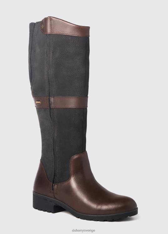 kvinnor sligo countrystövel DPXF233 Skodon svart brun Dubarry