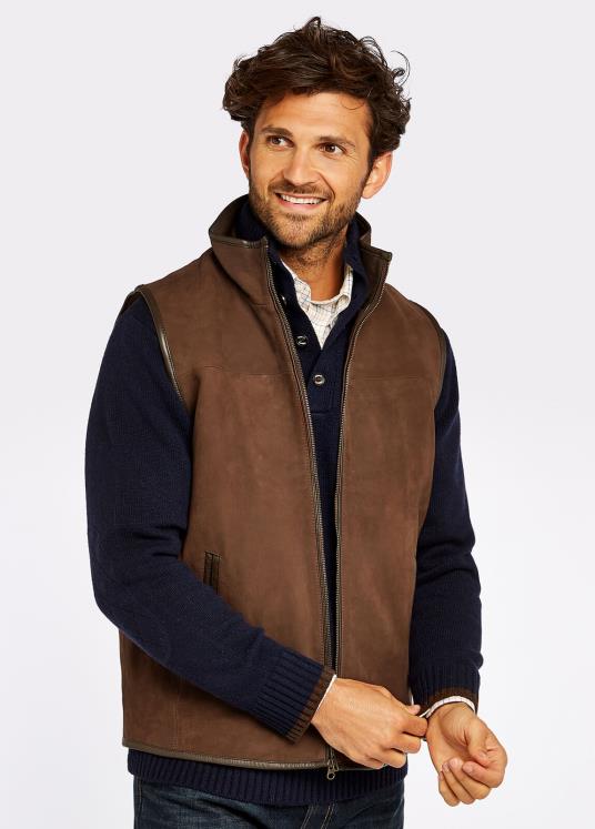 män dunhill lädergilet DPXF2963 Kläder valnöt Dubarry