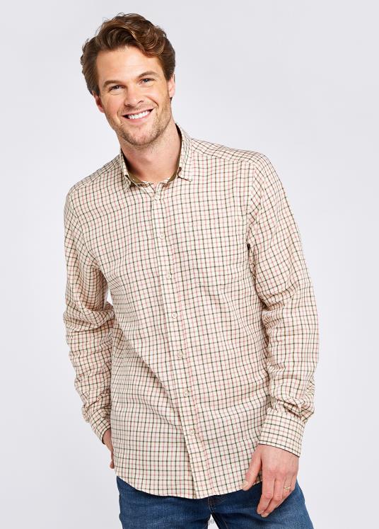 män connell tattersall rutig skjorta DPXF21160 Kläder mörkgrönt Dubarry